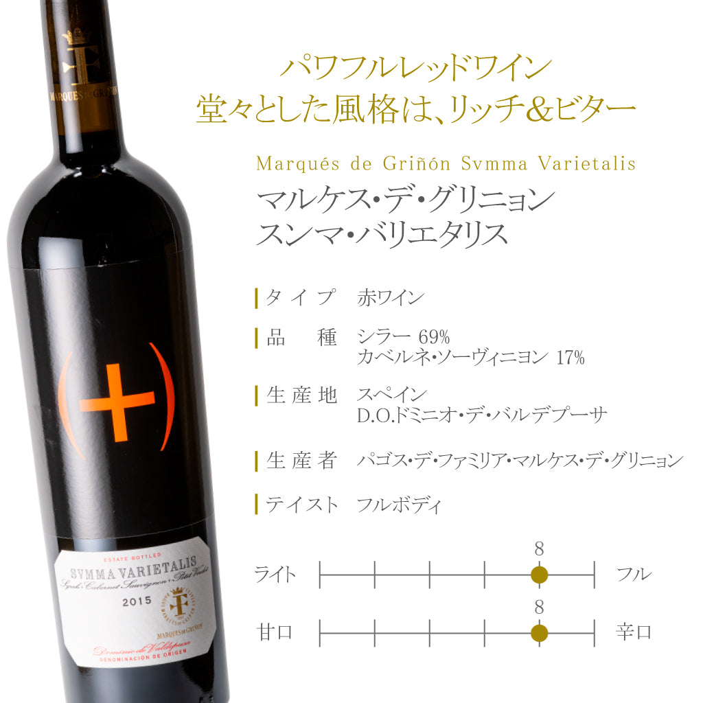 在庫一掃セール！5点限り・45％OFF】マルケス・デ・グリニョン スンマ・バリエタリス | スペインワインの通販・専門店【 SUKORUNI WINE  スコルニ・ワイン 】